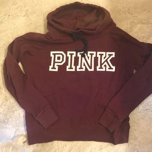 Pink burgundy and white cowl neck hoddie